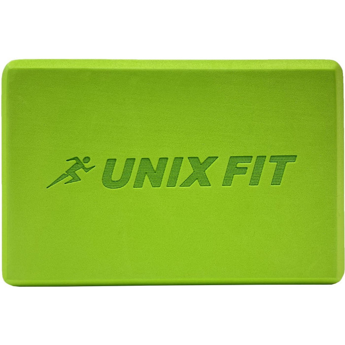 Блок для йоги и фитнеса UNIX FIT (200 г) 23 х 15 х 7 см, 1 шт, зеленый YBU200GGN